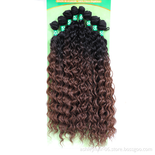 300G High Temperature Fiber 100% Synthetic Hair Moana Jerry Deep Curl Bundles